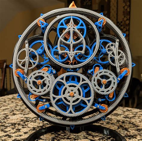 3d printed tourbillon mechanical clock.